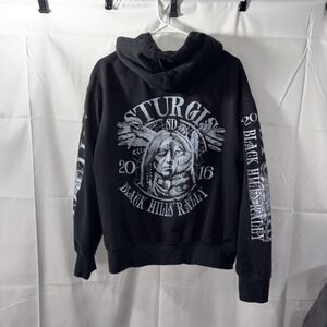 2016 Sturgis Black Hills Rally Native American Hoodie No Size Tag Full Zip